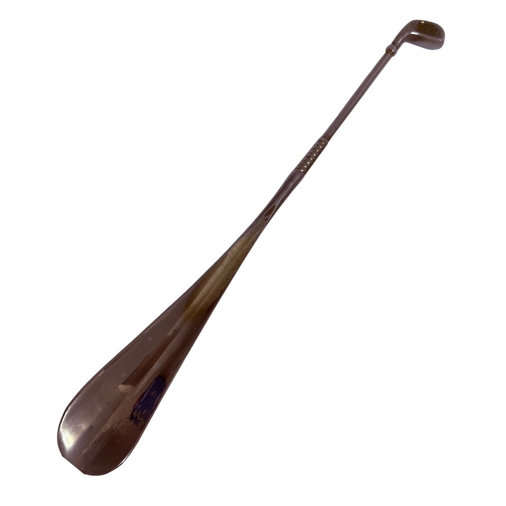 Vintage Golf Club Long Handled Shoehorn Silver Metal Tone Golfer Valet Gift MCM